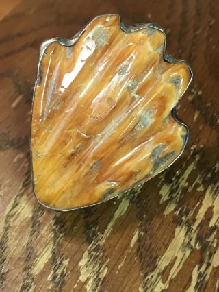 Vintage Navajo Sterling Silver Orange Spiny Oyster Ring