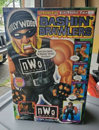 Vintage 1998 Hollywood Hulk Hogan Wcw Bashin Brawlers Talking Plush Doll Nwo Iob