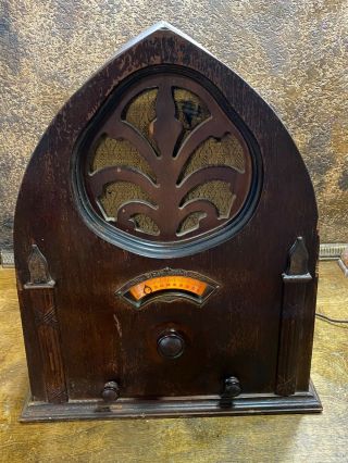 Vintage 1930s Zaneygill Cathedral Vitatone Radio Antique