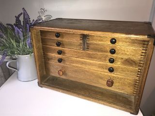 Vintage Wooden Engineers Cabinet with 7 Drawers. 3