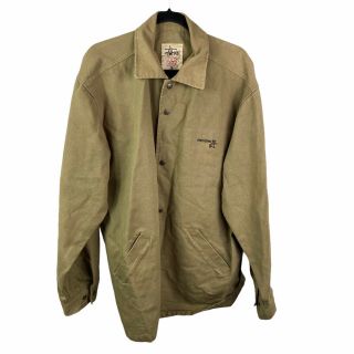 Vintage Stussy Jacket 90’s Outer Gear Canvas XL Khaki Chore Coat Snap Green 3