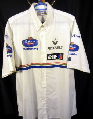 D8 Men’s Vintage Official Licensed F1 Williams/renault Pit Crew Shirt Size Large