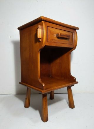 Vintage Traditional Western Style Maple Wood Nightstand Table Rustic/ranch/amish