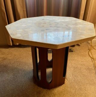 Harvey Probber Vintage Octagonal Terrazzo Topped Side Table