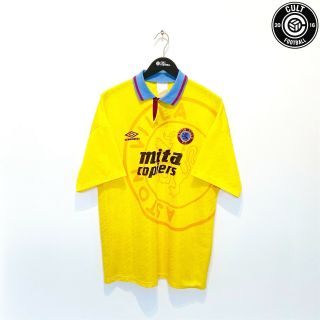 1991/93 Aston Villa Vintage Umbro Away Football Shirt Jersey (l) Mcgrath Era