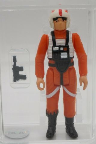 Vintage 1978 Star Wars: Anh Luke X - Wing Pilot Figure Afa 80,  Case China