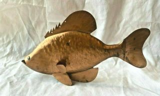 Vintage Osseo Minnesota Folk Art C.  J.  Spartz Copper Fish Decoy