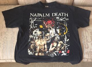 Vintage 1991/1992 Napalm Death Tour T Shirt Xl Death Metal Bolt Thrower Carcass
