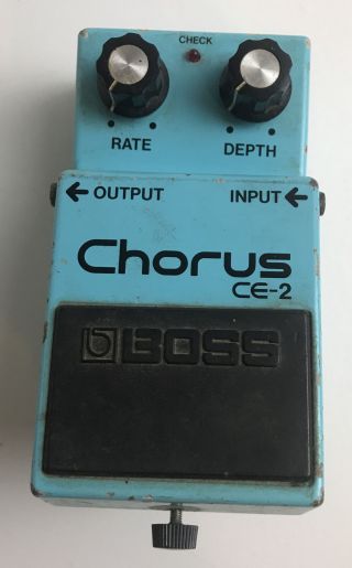 Boss Ce - 2 Chorus Vintage 1980s Guitar Pedal Made In Japan Boss Ac Adaptor