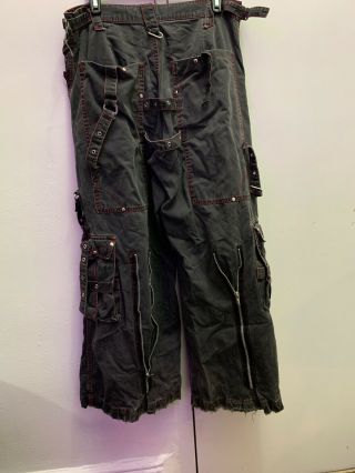 Vtg 90s Tripp NYC Pants Cuff Straps Chains Punk Goth Wide Leg Black Sz M Preown 3