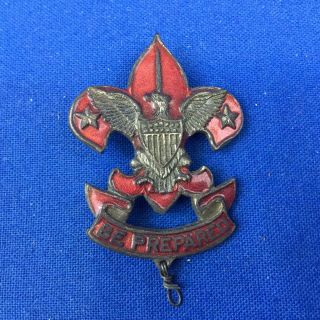 Boy Scout Vintage Assistant Scoutmaster Red Enamel Pin Cir:1917 - 1919