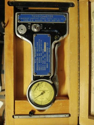Vintage Tensiometer Type C - 8 Aircraft Control Cable Box Usaf Air Force