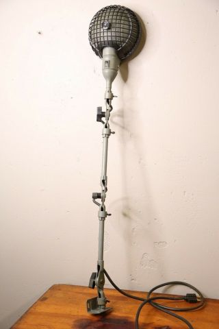 Vintage Fostoria Industrial Machine Drafting Lamp Light Articulating Arm Gray