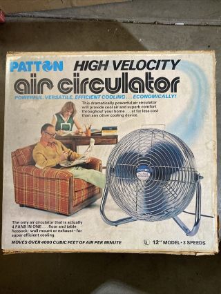 Vintage Patton | U2 - 1272 | 12” Air Circulator High Velocity Fan | Box