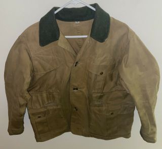 Vintage Filson Style 62 Tin Cloth Hunting Field Jacket Size 42 Made In Usa
