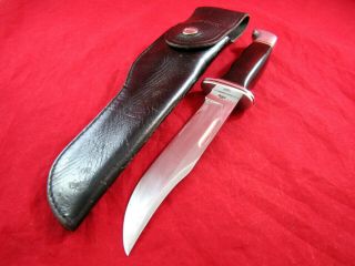 Vintage Buck 119 Usa Pre 1972 Inverted Tang Stamp 2 - Line Hunting Knife W/sheath