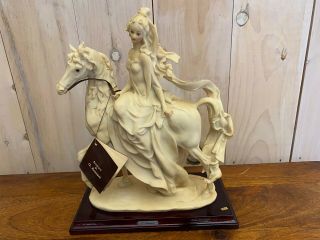 Vintage Giuseppe Armani Lady On Horse 1985 Figurine Sculpture Florence