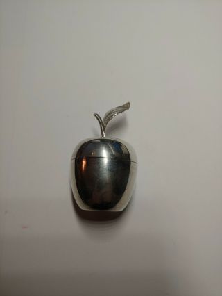 Vintage Tiffany & Co.  Makers Sterling Silver Apple Pill / Trinket Box