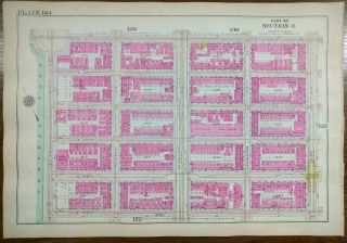Vintage 1916 East Harlem Manhattan York City Map Central Park 5th Avenue