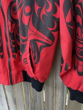 Vintage Nytom Red & Black Neah Bay Jacket Sz L 3