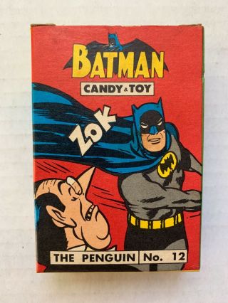 VINTAGE - BATMAN Candy And Toy Box Only - DC Comics 1966 PENGUIN 3