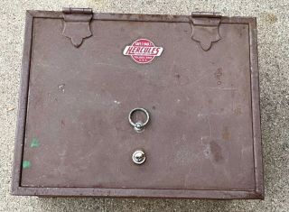 Great Vintage Meilink Hercules Fire Proof Safe - T - Vault,  Strong Box,  W/key Lock