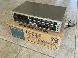 vintage TEAC cassette deck V515X,  belt,  w/original box,  w/video demo 2