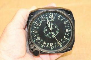 Vintage Waltham Military Aviation Aircraft 8 Day Cockpit Dash Clock Rare