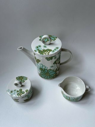 Vintage Villeroy & Boch Scarlett Teapot Creamer Sugar Bowl Mid Century1960s Rare