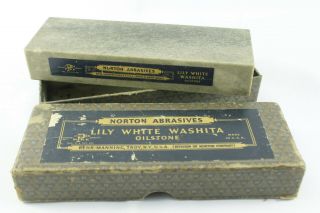 Vintage Lily White Washita Oilstone By Norton Abrasives (6”x2”x1”)