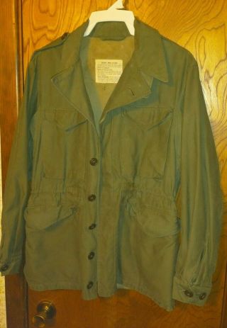 Vtg Us Army Military Jacket M1943 32r Men War Ww2 Deck Field Wwii With Flaws