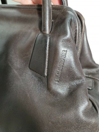Jil Sander Dark Brown Leather Purse Shoulder Bag Tote Large Handbag VTG 2
