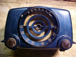 Vintage 1950s Crosley Blue Table Top Bakelite Tube Radio /model 11 - 101u/