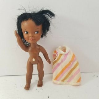 Vintage Rare Remco Black African American Heidi Pocketbook Doll (cut Hair)
