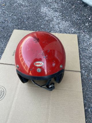 Vintage Bell Rt R - T Motorycle Helmet Red 7 & 1/8 Rare