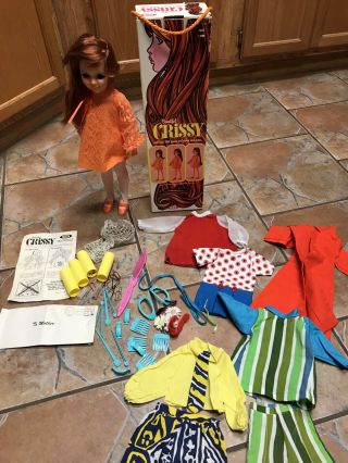 Vintage 1969 Crissy Doll W/ Box Instructions Clothes Accessories Letter To Mom