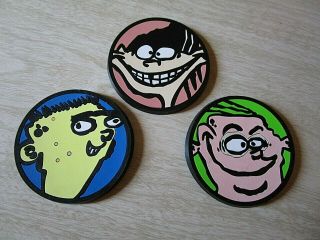 Rare Vintage Cartoon Network Ed - Edd - N Eddy Rubber Coasters C@@l Barware