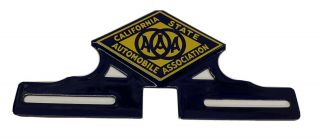 Vtg 1952 California State Automobile Association Aaa Emblem Ceramic Metal Sign