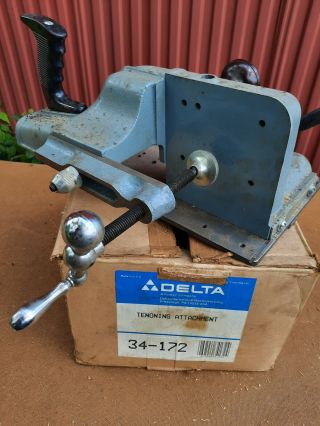 Delta 34 - 172 Tenoning Jig Attachment Vtg Industrial Machinery Woodworking Grey