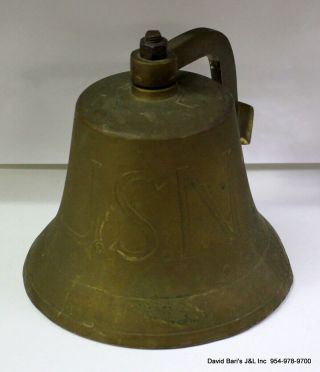 Vintage Bronze Usn Navy Ships Bell