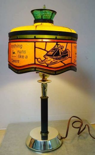Vintage 1970s John Deere Lamp With Colorful Nothing Runs Like A Deere Shade