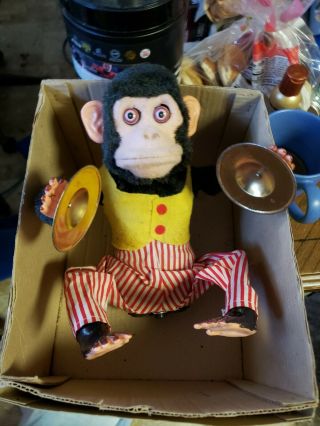 Vintage 1960s Daishin Musical Jolly Chimp Cymbal Clapping Monkey Fs