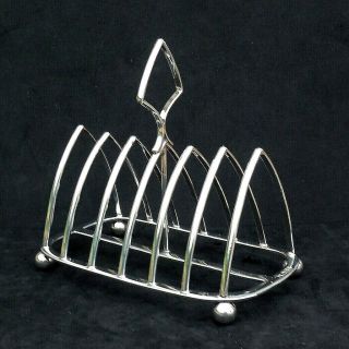 Heavy Antique English Victorian Solid Sterling Silver Toast Rack Sheffield 1898