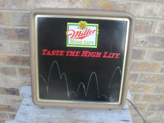 Vintage 1989 Miller High Life Beer Lighted Motion Bouncing Ball Sign