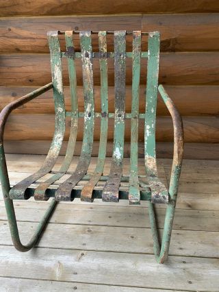 Vintage Metal Porch Garden Patio Lawn Rocker Chair 3