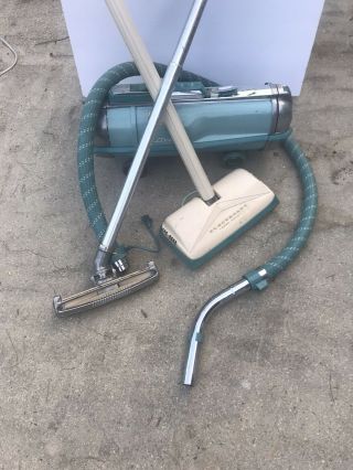 Vtg 60s Electrolux Automatic Teal Model G Vacuum Cleaner Hose & Attachments