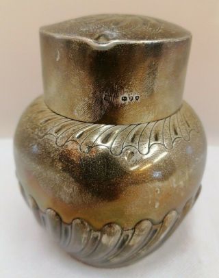 Vintage Lambert London Silver Hallmarked Ginger Jar / Lidded Urn 237.  8g (d2)