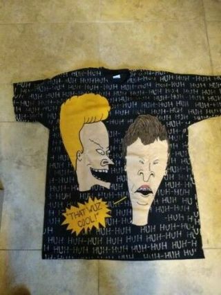 Vintage 1993 Beavis And Butthead All Over Print T Shirt Xl Stanley Desantis