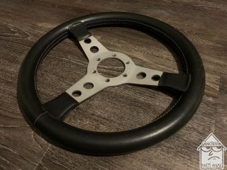 Selm 350mm Black Leather Steering Wheel Jdm Nardi Momo Rare Vintage