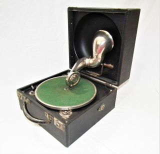 Rare Vintage Portable Decca Table Top Phonograph Gramophone 78 Rpm Record Player